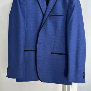 Kenneth Cole Reaction Blue Blazer with Black Trim